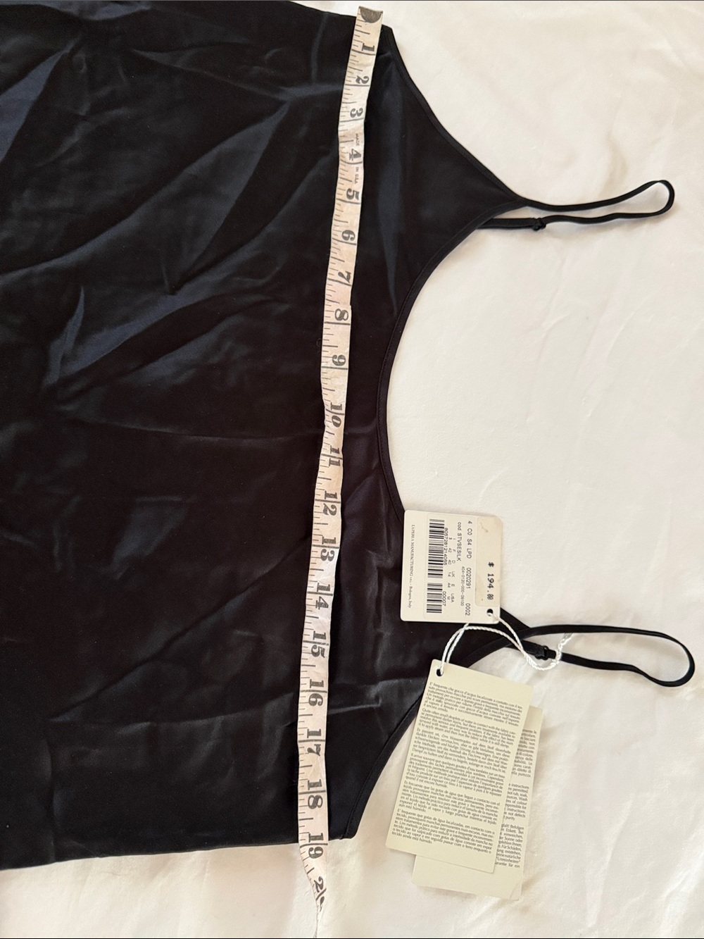 NWT La Perla Black Lingerie Silk Slip Top with Thin Straps M - Picture 11 of 12